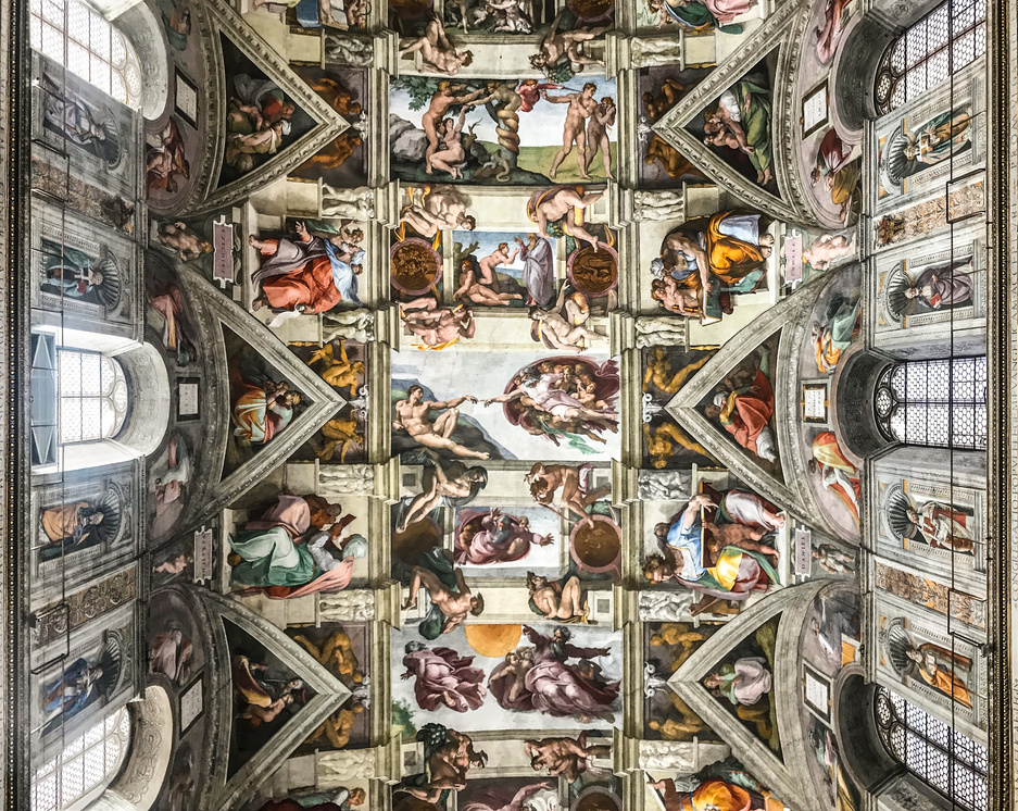 Italy, Vatican, Sistine Chapel, November 27, 2017, Ceiling of Th